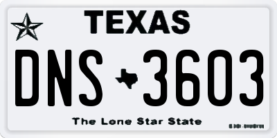 TX license plate DNS3603