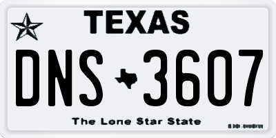 TX license plate DNS3607