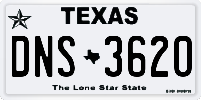 TX license plate DNS3620
