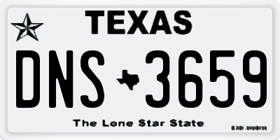 TX license plate DNS3659
