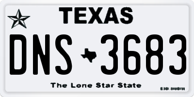TX license plate DNS3683