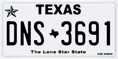 TX license plate DNS3691