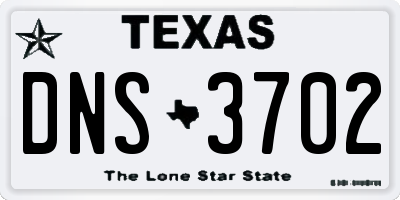 TX license plate DNS3702