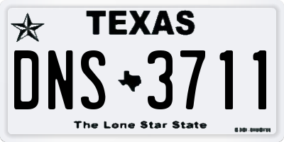 TX license plate DNS3711