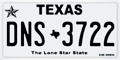 TX license plate DNS3722