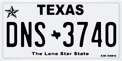 TX license plate DNS3740
