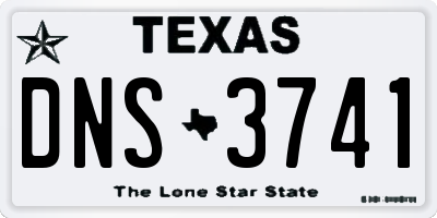 TX license plate DNS3741