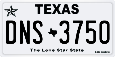 TX license plate DNS3750