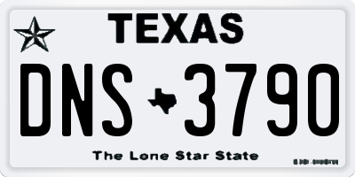 TX license plate DNS3790