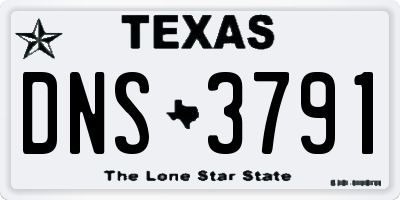 TX license plate DNS3791