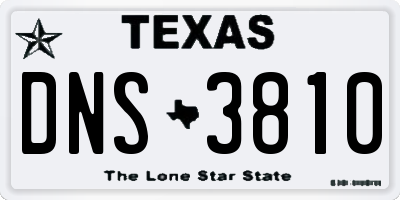 TX license plate DNS3810