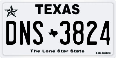 TX license plate DNS3824
