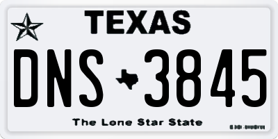 TX license plate DNS3845