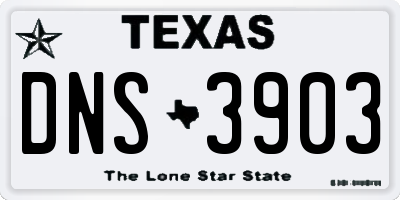 TX license plate DNS3903