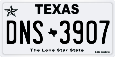 TX license plate DNS3907