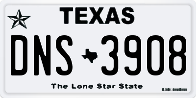 TX license plate DNS3908