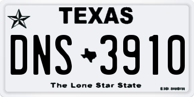 TX license plate DNS3910