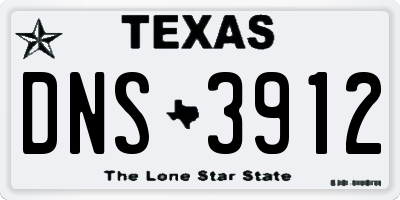 TX license plate DNS3912