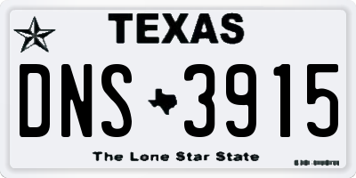 TX license plate DNS3915