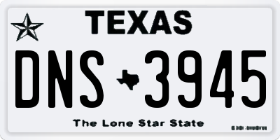 TX license plate DNS3945