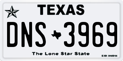 TX license plate DNS3969