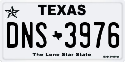 TX license plate DNS3976