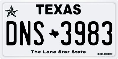 TX license plate DNS3983
