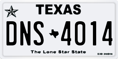 TX license plate DNS4014