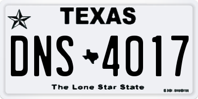 TX license plate DNS4017