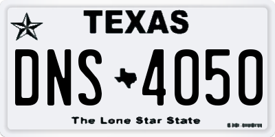 TX license plate DNS4050