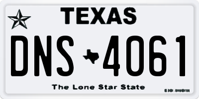 TX license plate DNS4061