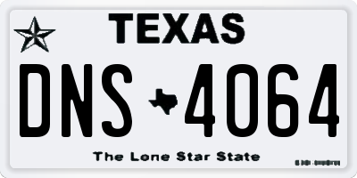 TX license plate DNS4064