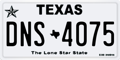 TX license plate DNS4075