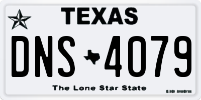 TX license plate DNS4079