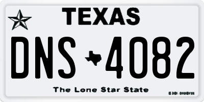 TX license plate DNS4082