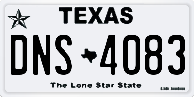 TX license plate DNS4083
