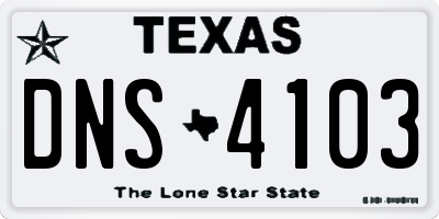 TX license plate DNS4103