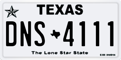 TX license plate DNS4111