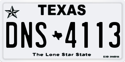 TX license plate DNS4113
