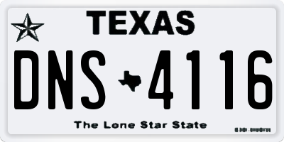 TX license plate DNS4116