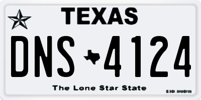 TX license plate DNS4124