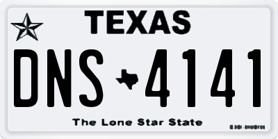 TX license plate DNS4141