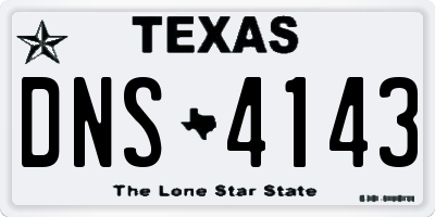 TX license plate DNS4143