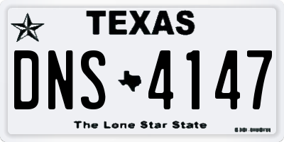 TX license plate DNS4147