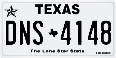 TX license plate DNS4148