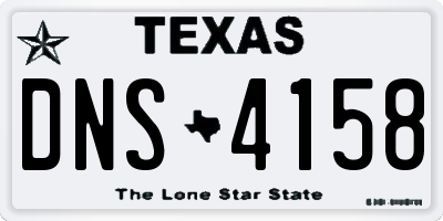 TX license plate DNS4158