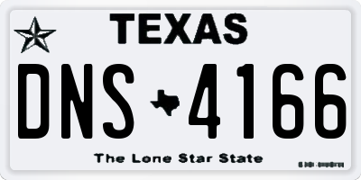 TX license plate DNS4166