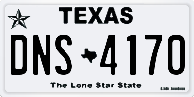 TX license plate DNS4170