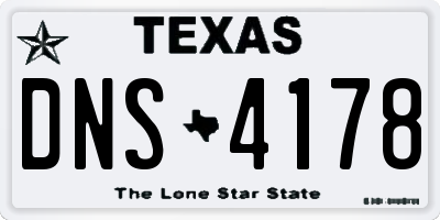 TX license plate DNS4178