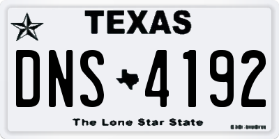 TX license plate DNS4192